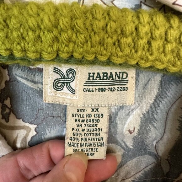 Vtg Haband Mens 2X Cotton Hawaiian Button Down Shirt Soft Surfer Beach - Picture 2 of 5